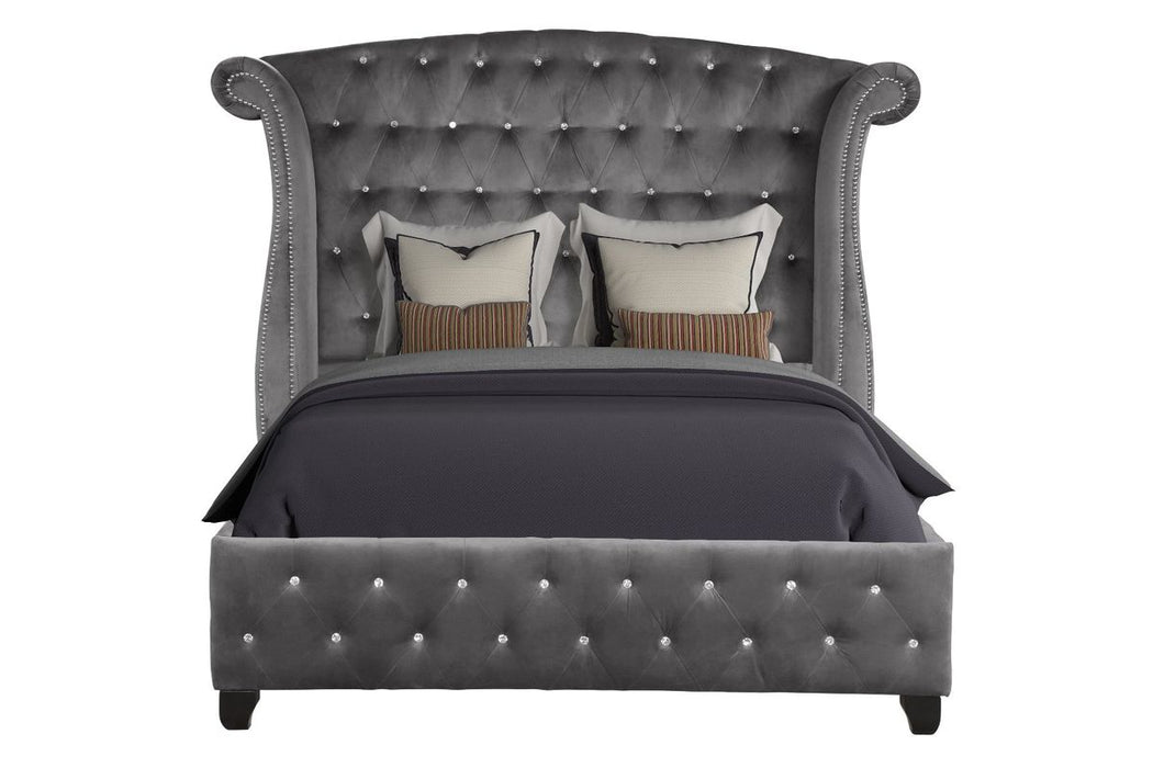 Galaxy Home Sophia Queen Bed in Gray - Vida Furniture (Laredo,TX)