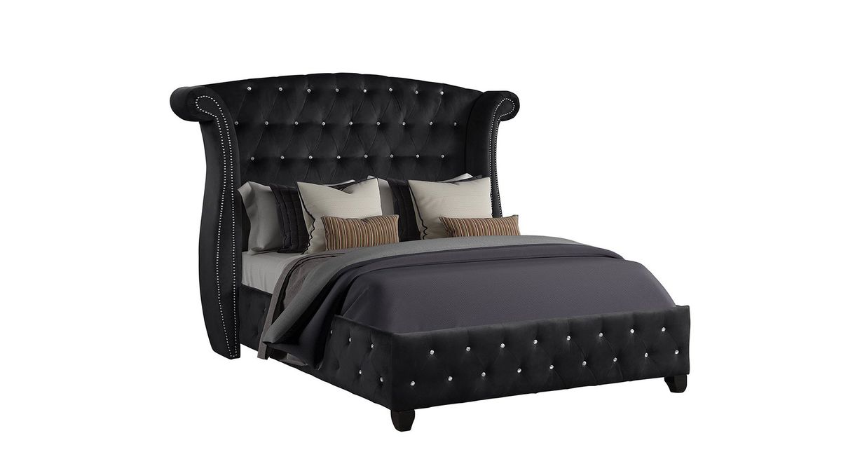 Galaxy Home Sophia Full Bed in Black - Vida Furniture (Laredo,TX)