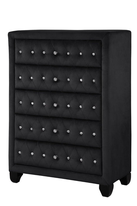 Galaxy Home Sophia Crystal Chest in Black - Vida Furniture (Laredo,TX)