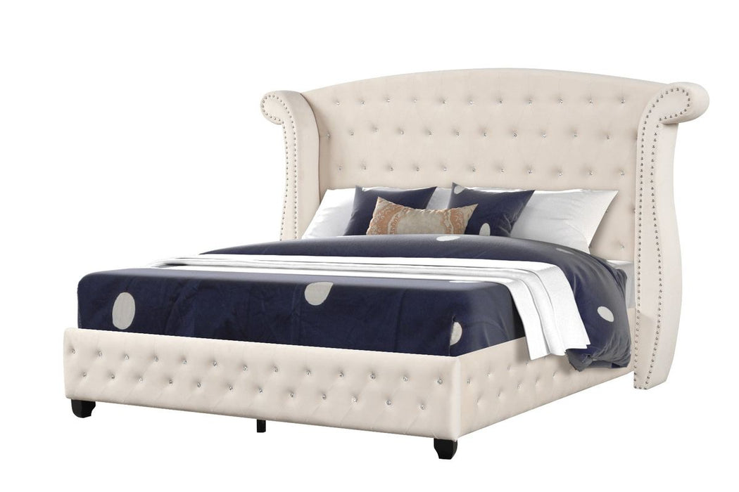 Galaxy Home Sophia Full Bed in Cream - Vida Furniture (Laredo,TX)