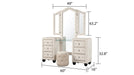 Galaxy Home Sophia Vanity in Cream - Vida Furniture (Laredo,TX)