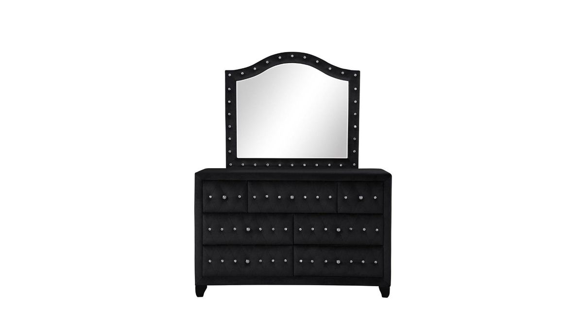 Galaxy Home Sophia Mirror Black - Vida Furniture (Laredo,TX)