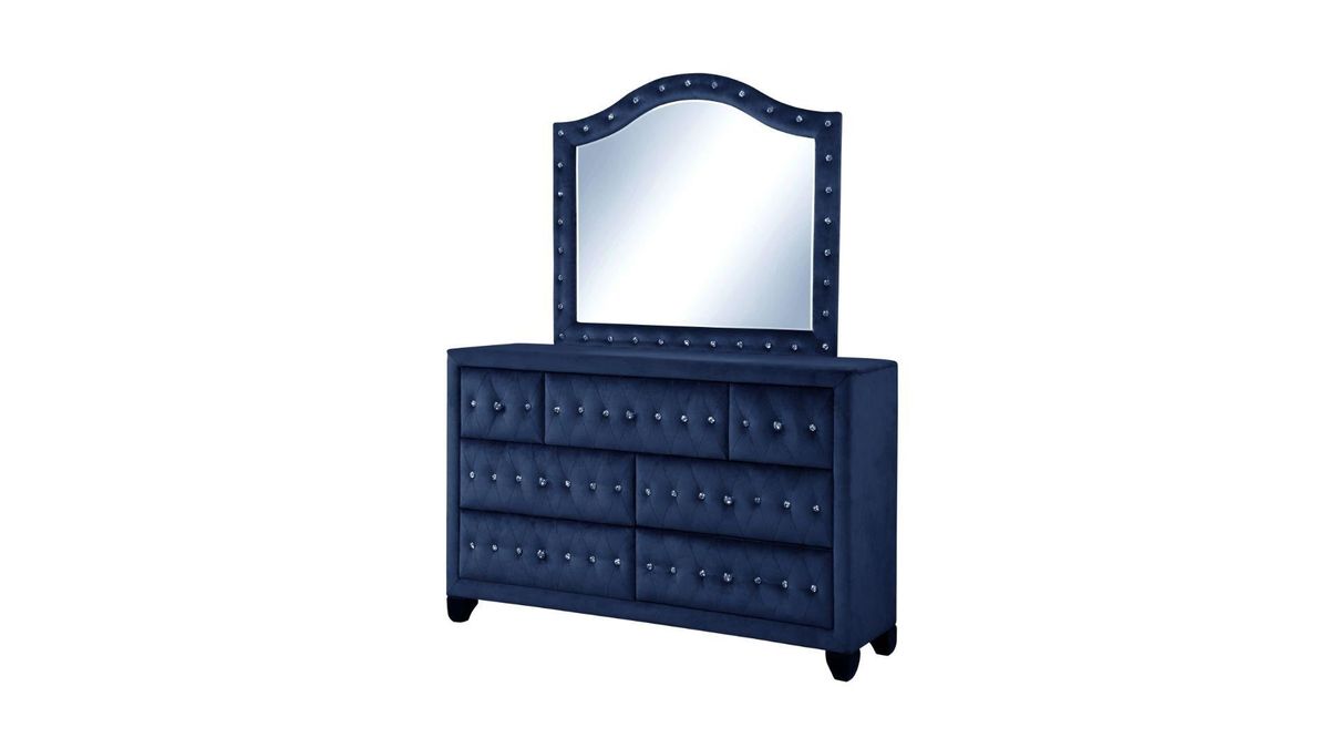 Galaxy Home Sophia Mirror Blue - Vida Furniture (Laredo,TX)