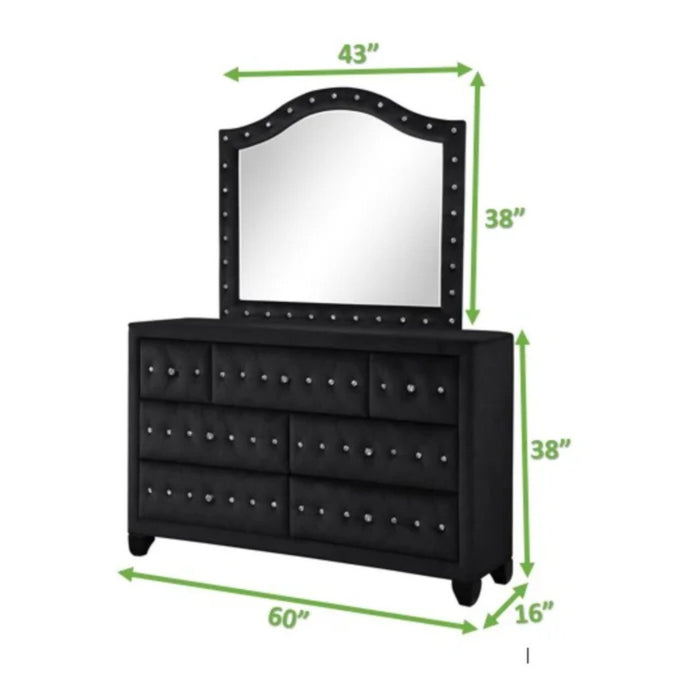 Galaxy Home Sophia Dresser in Black - Vida Furniture (Laredo,TX)