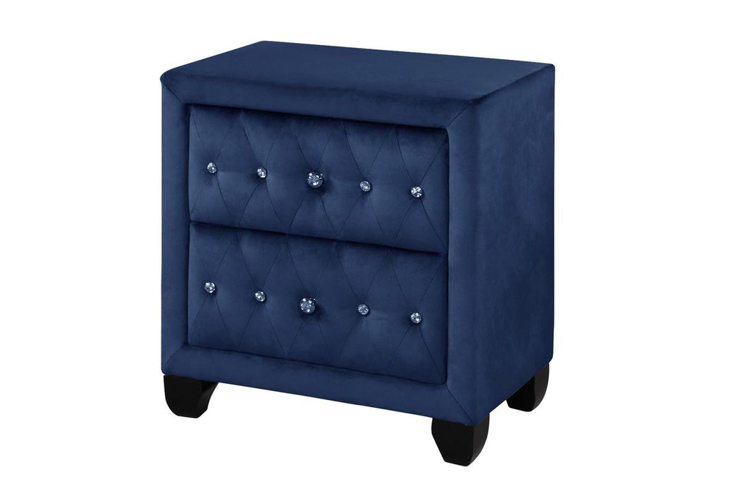 Galaxy Home Sophia Nightstand Blue - Vida Furniture (Laredo,TX)