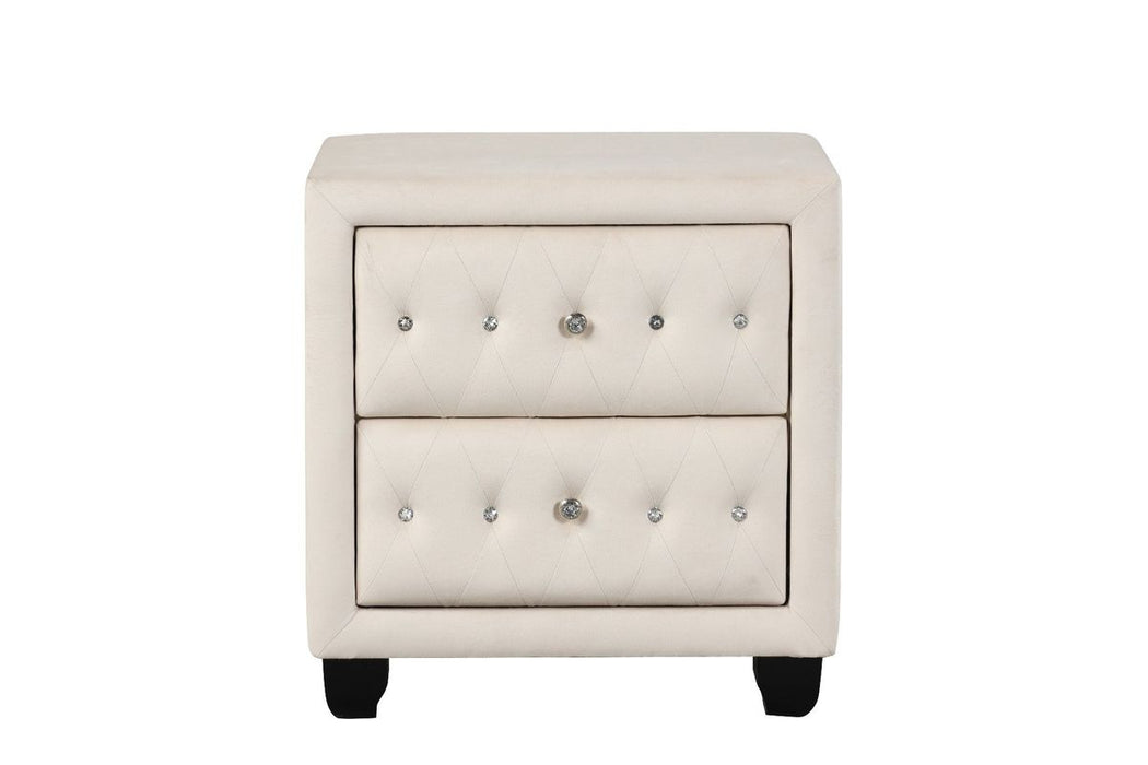 Galaxy Home Sophia Nightstand Cream - Vida Furniture (Laredo,TX)