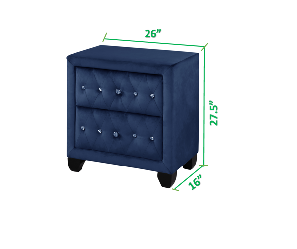 Galaxy Home Sophia Nightstand Blue - Vida Furniture (Laredo,TX)