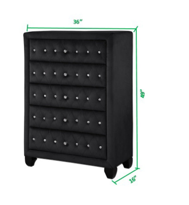 Galaxy Home Sophia Crystal Chest in Black - Vida Furniture (Laredo,TX)