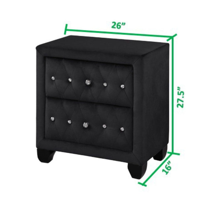 Galaxy Home Sophia Nightstand Black - Vida Furniture (Laredo,TX)