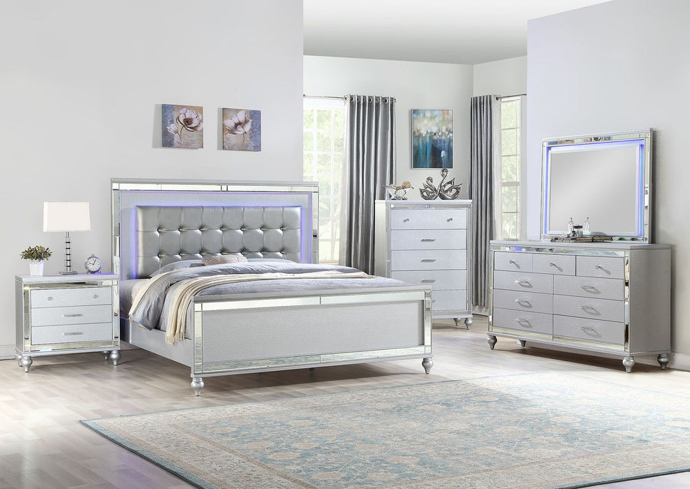 Galaxy Home Sterling Queen Bed in Silver - Vida Furniture (Laredo,TX)