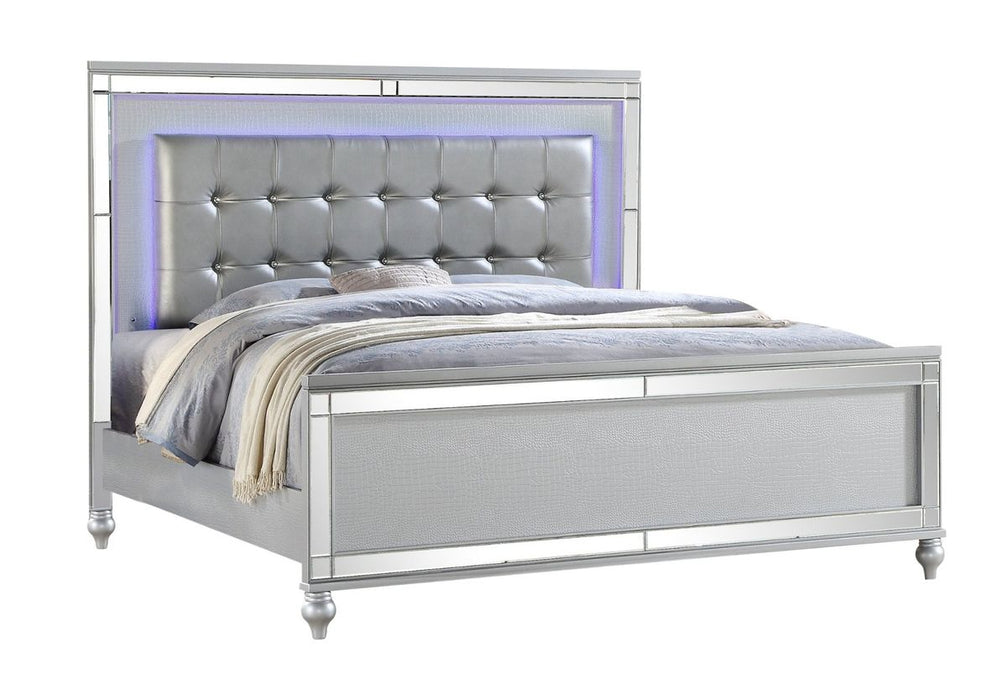 Galaxy Home Sterling Queen Bed in Silver - Vida Furniture (Laredo,TX)