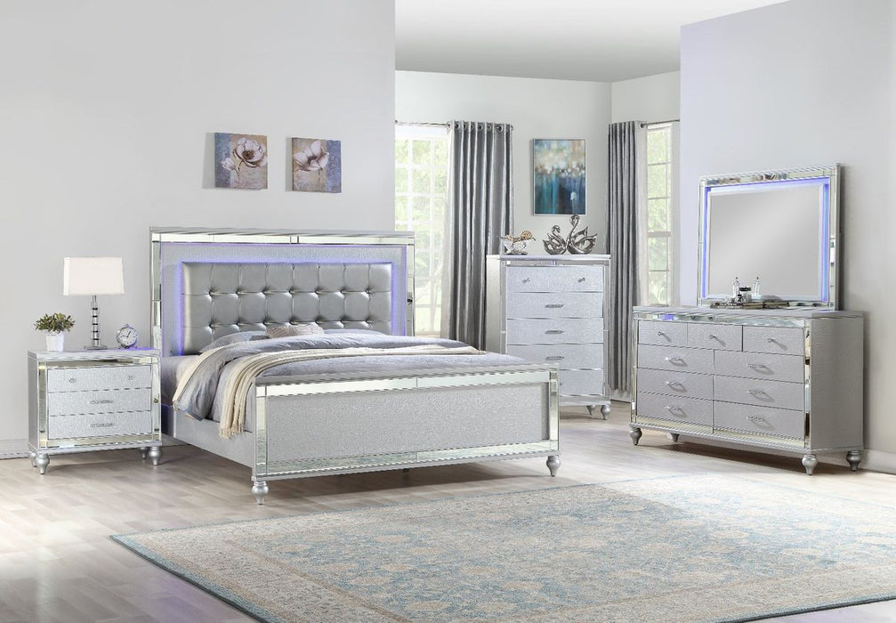 Galaxy Home Sterling Full Bed in Silver - Vida Furniture (Laredo,TX)