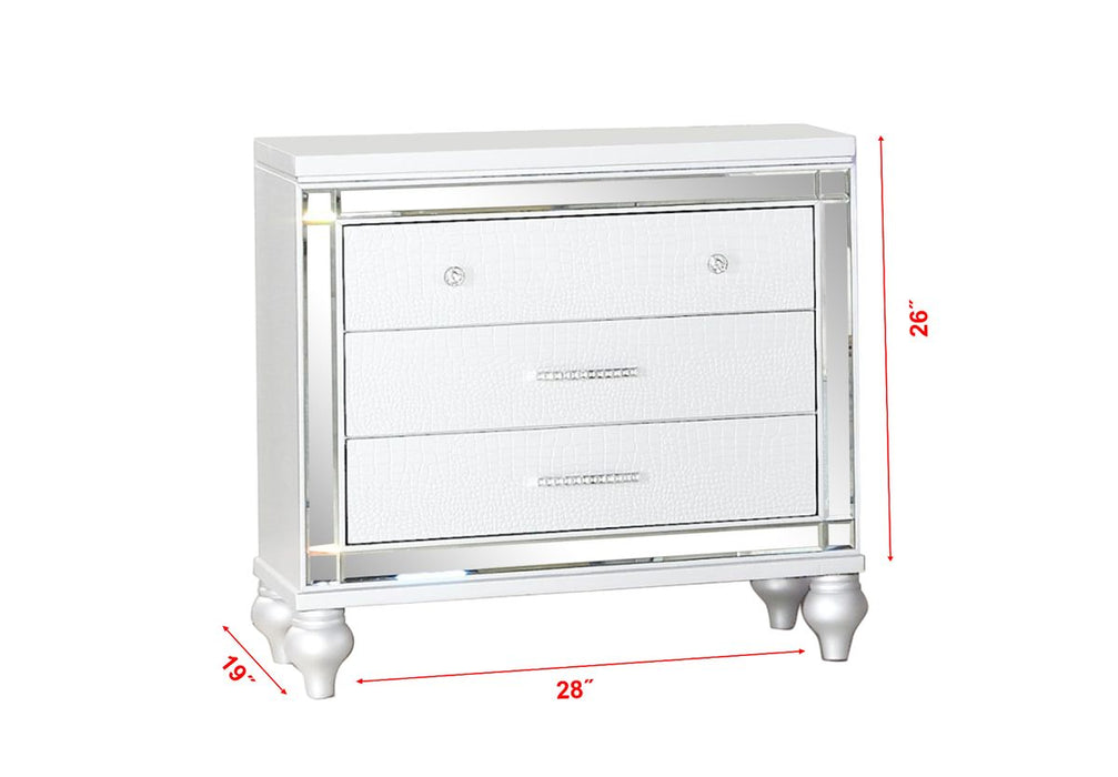 Galaxy Home Sterling Nightstand White - Vida Furniture (Laredo,TX)