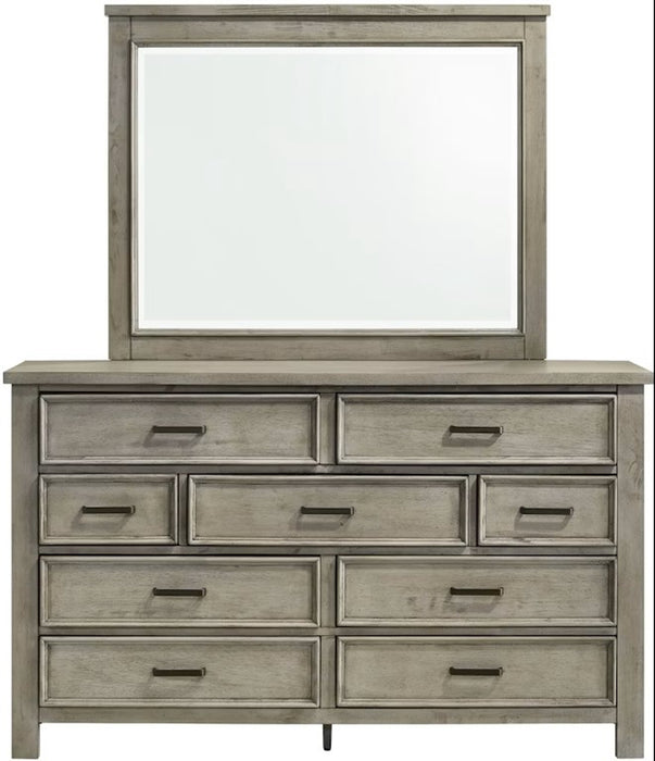 Elements International Sullivan Dresser in Drift Grey - Vida Furniture (Laredo,TX)