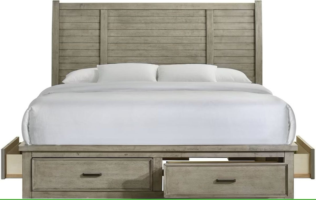 Elements International Sullivan Queen Storage Bed in Drift Grey - Vida Furniture (Laredo,TX)
