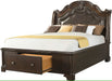 Elements International Tabasco Queen Storage Bed in NC Cherry Lacquer - Vida Furniture (Laredo,TX)