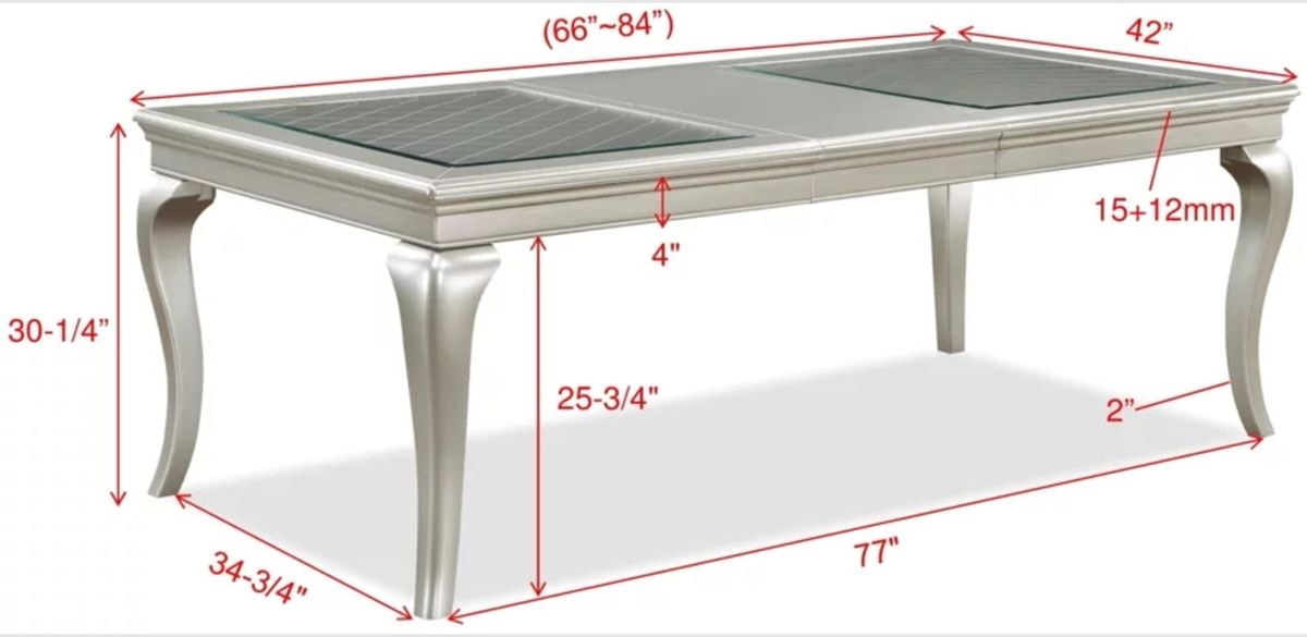 Crown Mark Furniture Caldwell Dining Table in Light Champagne - Vida Furniture (Laredo,TX)