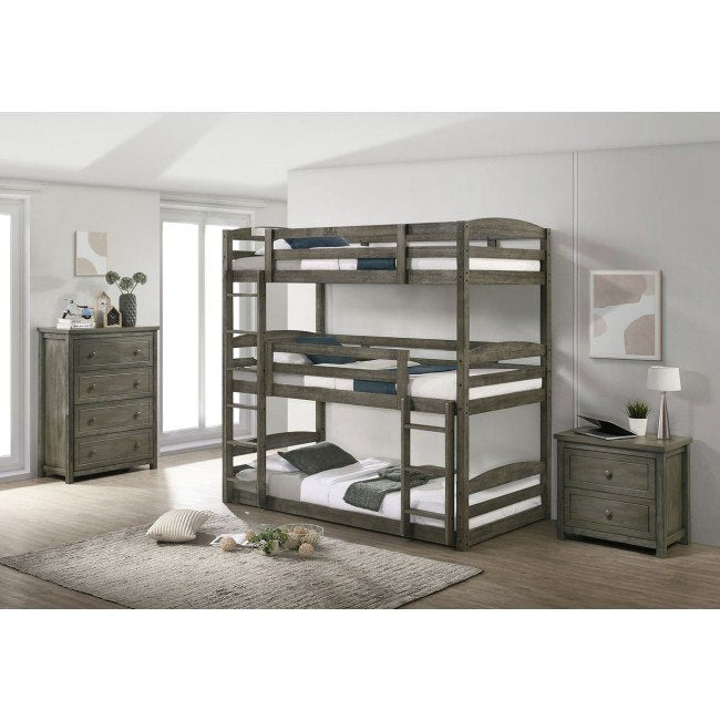 Elements International Trey Youth Nightstand in Grey - Vida Furniture (Laredo,TX)