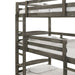 Elements International Trey Twin Over Twin Over Twin Bunk Bed in Wire Brushed Grey - Vida Furniture (Laredo,TX)