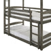 Elements International Trey Twin Over Twin Over Twin Bunk Bed in Wire Brushed Grey - Vida Furniture (Laredo,TX)