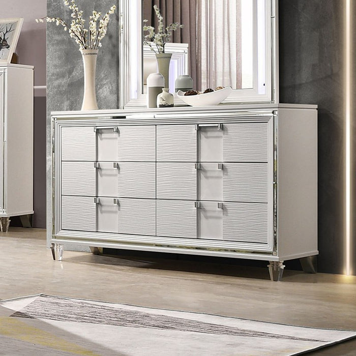 Elements International Twenty Nine Youth Dresser in White - Vida Furniture (Laredo,TX)