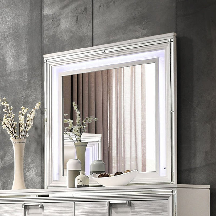 Elements International Twenty Nine Youth Mirror in White - Vida Furniture (Laredo,TX)