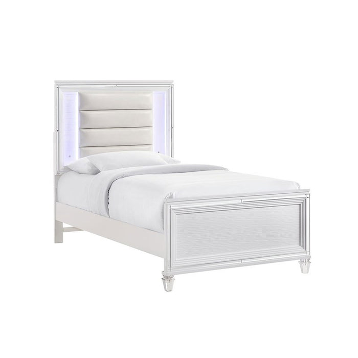 Elements International Twenty Nine Youth Twin Panel Bed in White - Vida Furniture (Laredo,TX)