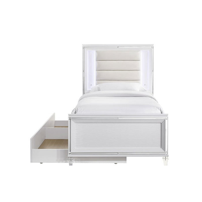 Elements International Twenty Nine Youth Twin/Full Trundle in White - Vida Furniture (Laredo,TX)