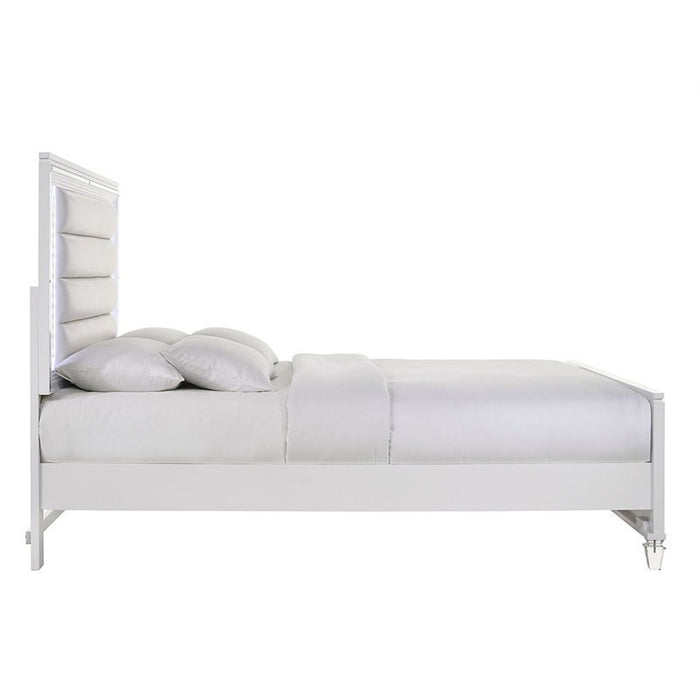 Elements International Twenty Nine Youth Full Panel Bed in White - Vida Furniture (Laredo,TX)