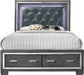 Elements International Titanium Queen Storage Bed in Gray - Vida Furniture (Laredo,TX)
