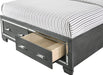 Elements International Titanium Queen Storage Bed in Gray - Vida Furniture (Laredo,TX)