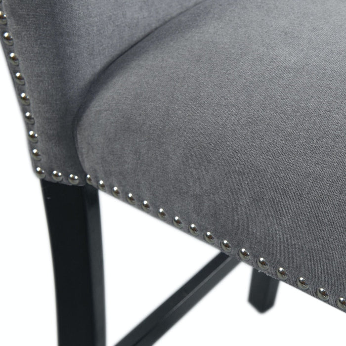 Elements International Tuscany Counter Height Side Chair (Set of 2) in Black/White - Vida Furniture (Laredo,TX)