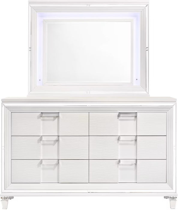 Elements International Twenty Nine Mirror in White - Vida Furniture (Laredo,TX)