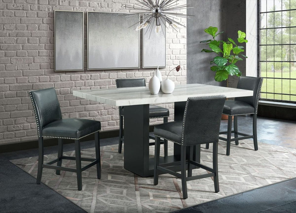 Elements International Valentino Counter Height Dining Table in Black/White CVL500CTC - Vida Furniture (Laredo,TX)