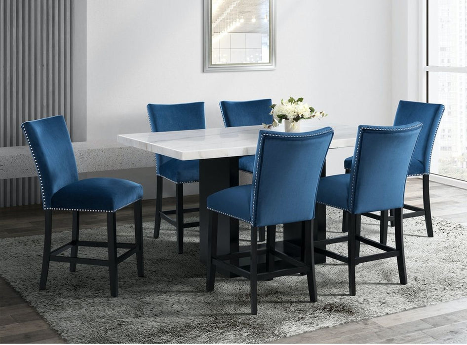 Elements International Valentino Counter Height Dining Table in Black/White CVL500CTC - Vida Furniture (Laredo,TX)