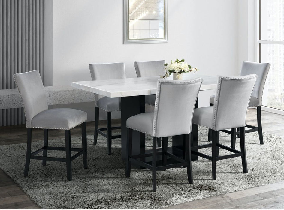 Elements International Valentino Counter Height Dining Table in Black/White CVL500CTC - Vida Furniture (Laredo,TX)