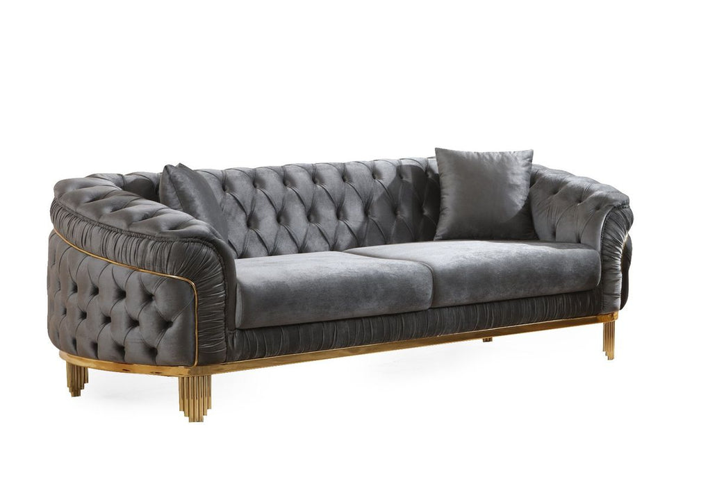 Galaxy Home Vanessa Sofa in Gray - Vida Furniture (Laredo,TX)