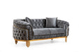 Galaxy Home Vanessa Loveseat in Gray - Vida Furniture (Laredo,TX)