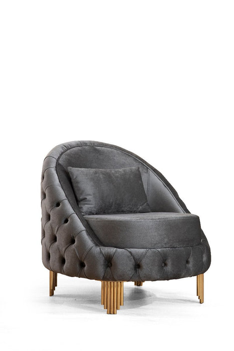 Galaxy Home Vanessa Chair in Gray - Vida Furniture (Laredo,TX)