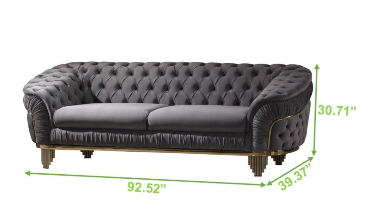 Galaxy Home Vanessa Sofa in Gray - Vida Furniture (Laredo,TX)