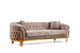 Galaxy Home Vanessa Sofa in Taupe - Vida Furniture (Laredo,TX)
