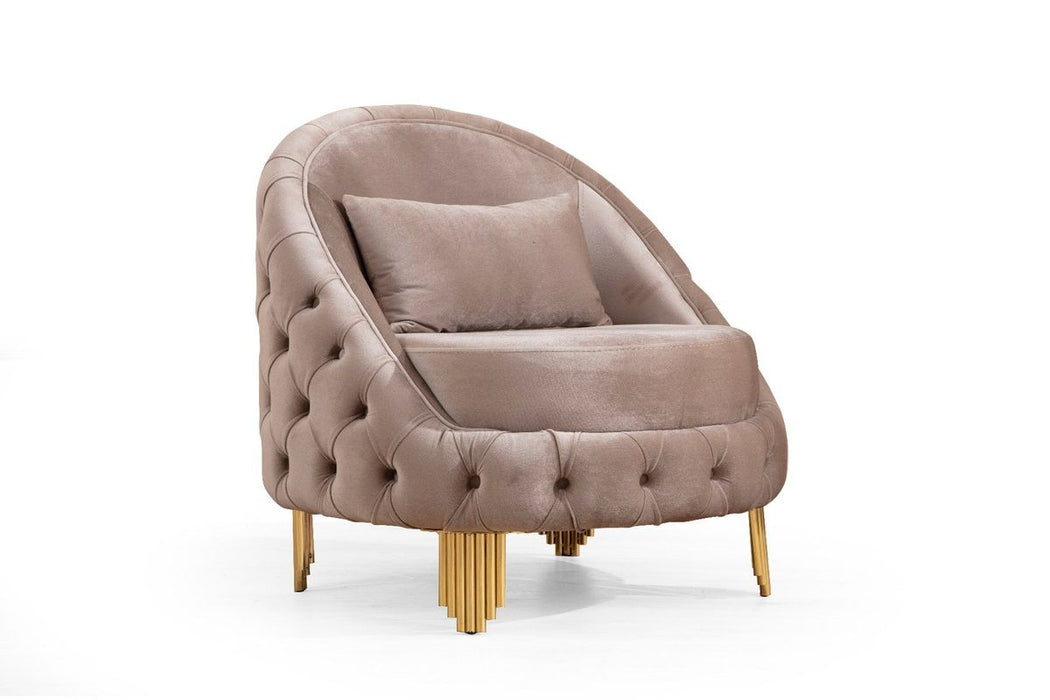 Galaxy Home Vanessa Chair in Taupe - Vida Furniture (Laredo,TX)