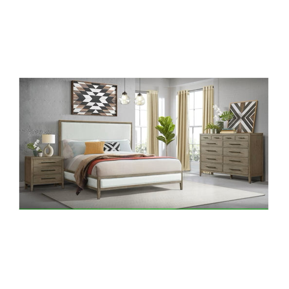 Elements International Versailles Nightstand in Grey - Vida Furniture (Laredo,TX)