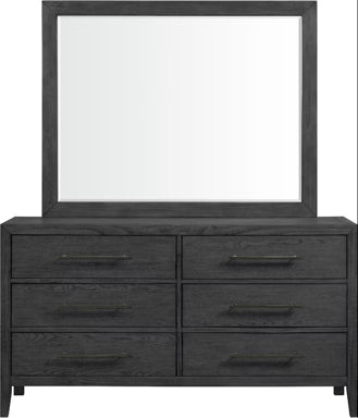 Elements International Versailles Mirror in Black - Vida Furniture (Laredo,TX)