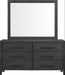 Elements International Versailles Mirror in Black - Vida Furniture (Laredo,TX)