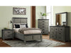 Elements International Wade Twin Bed in Gray - Vida Furniture (Laredo,TX)