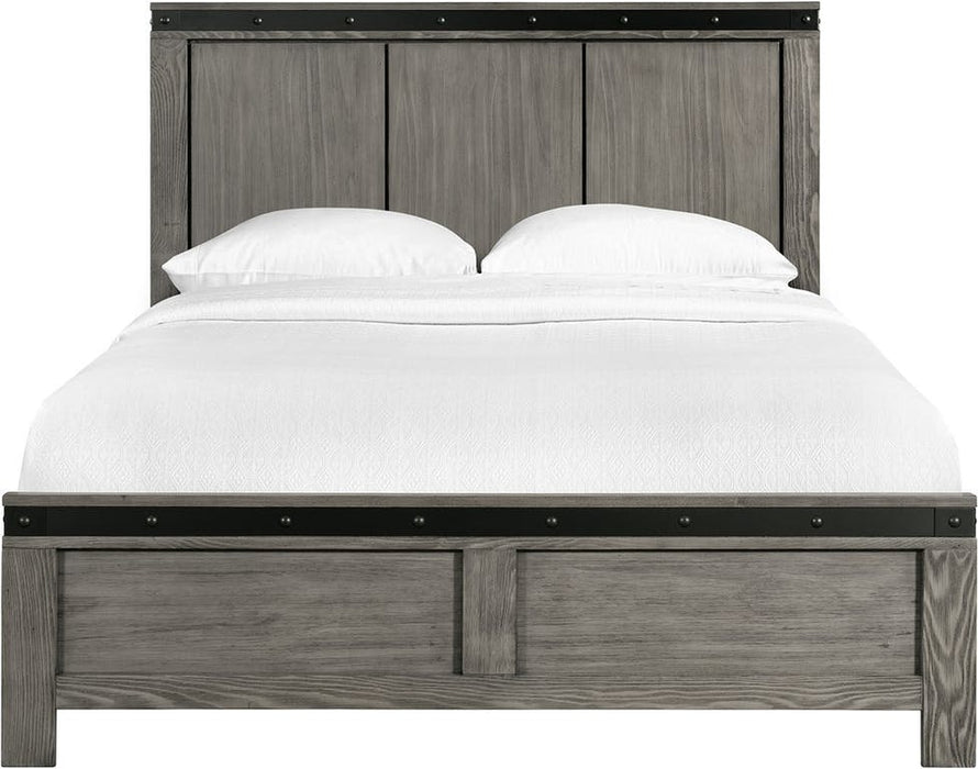 Elements International Wade Twin Bed in Gray - Vida Furniture (Laredo,TX)