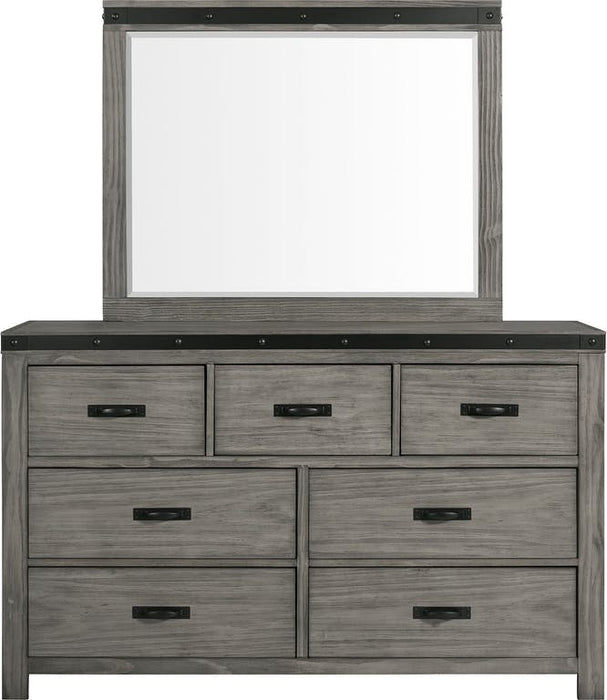 Elements International Wade Dresser in Gray - Vida Furniture (Laredo,TX)