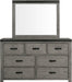 Elements International Wade Dresser in Gray - Vida Furniture (Laredo,TX)
