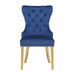Galaxy Home Simba Gold Legs Dining Chair (Set of 2) in Blue - Vida Furniture (Laredo,TX)